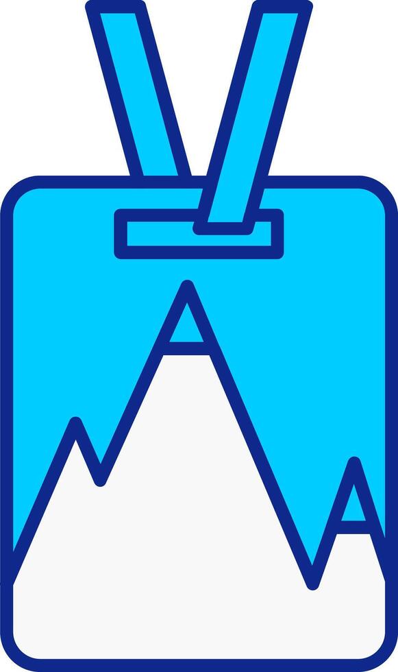 Ski Pass Blue Filled Icon vector