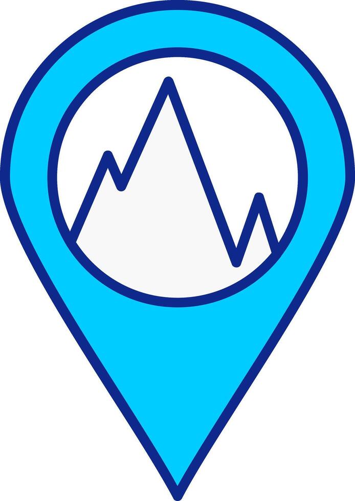 Hill Map Blue Filled Icon vector