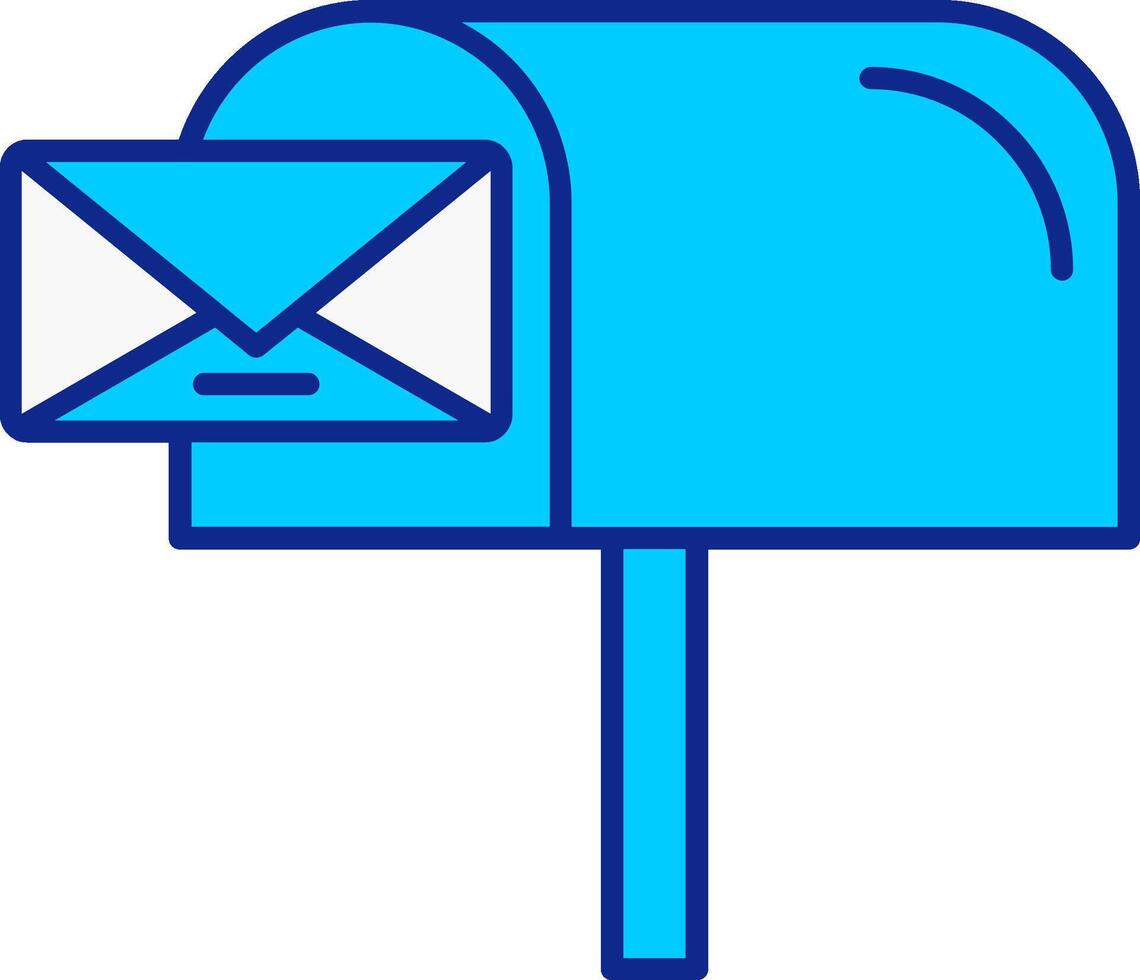 Mail Box Blue Filled Icon vector