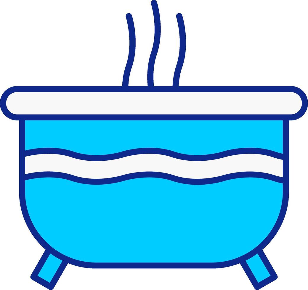 Hot Tub Blue Filled Icon vector