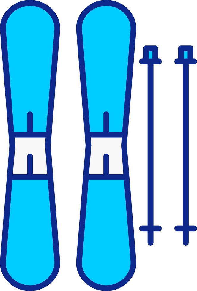 Skis Blue Filled Icon vector