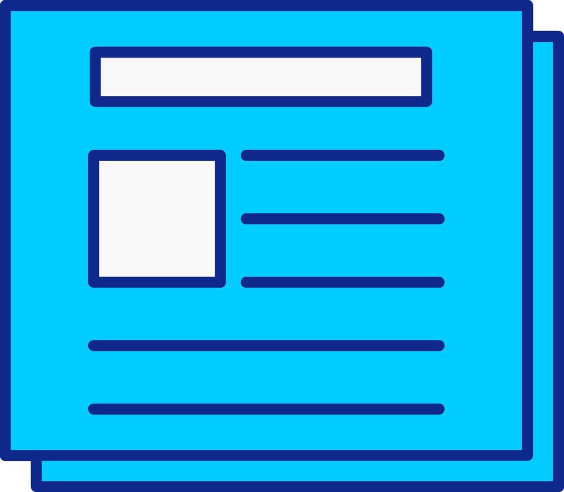 Newspaper Blue Filled Icon vector