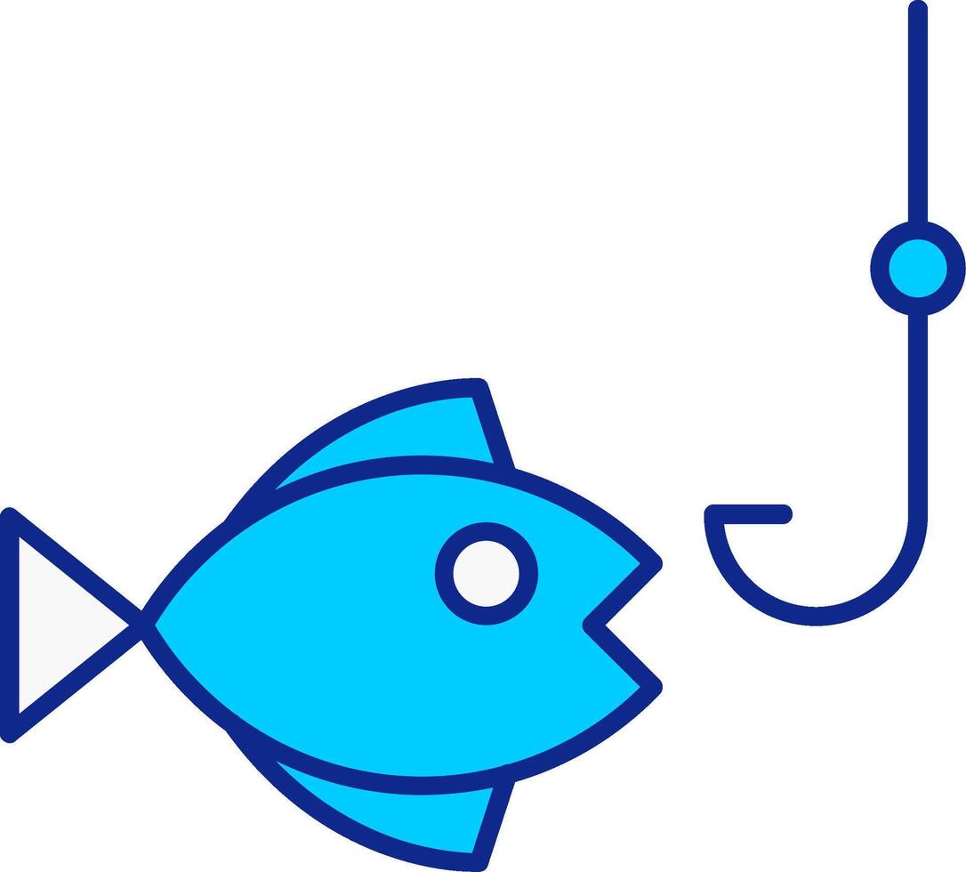 Fishing Blue Filled Icon vector