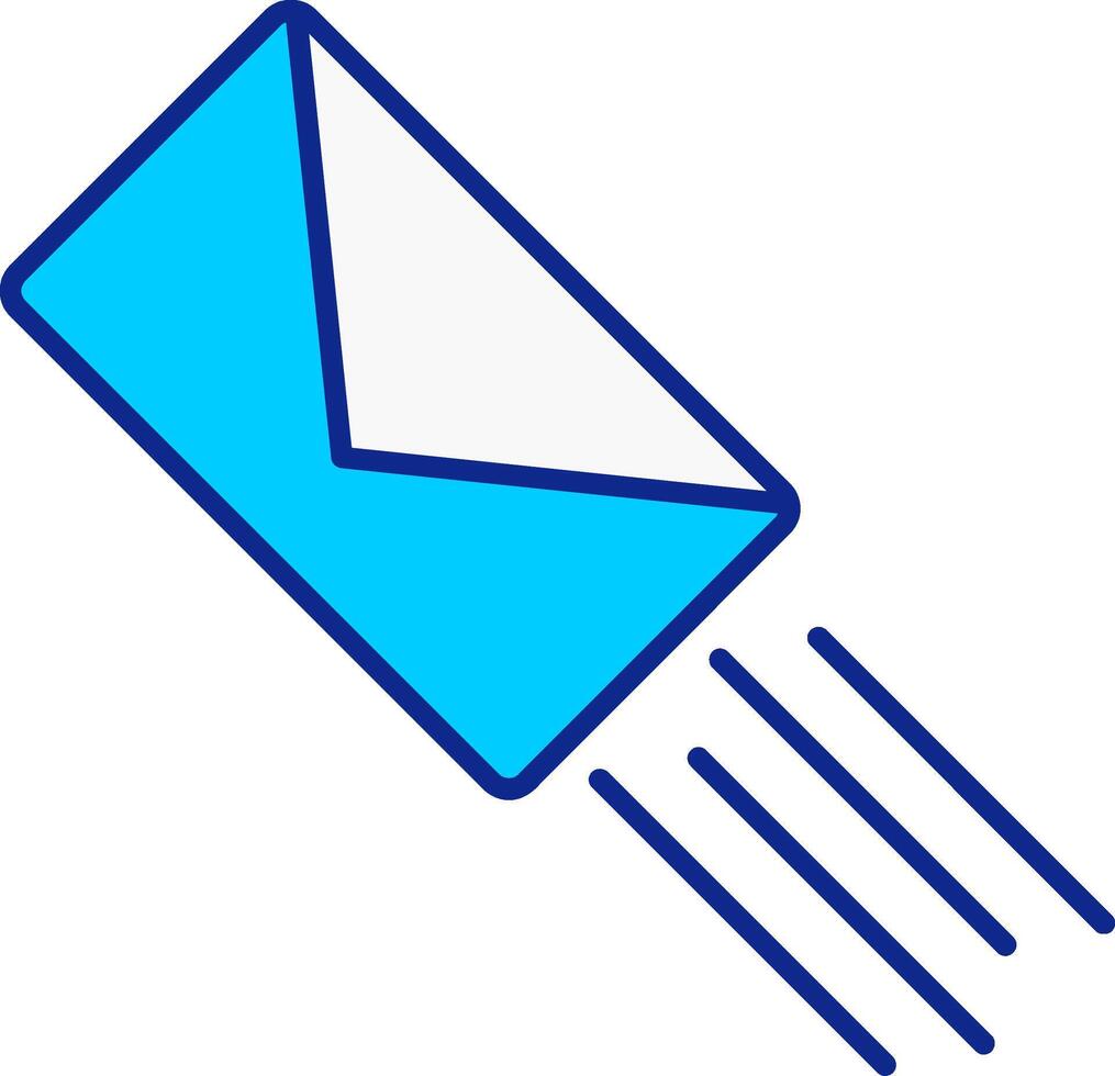 Rápido correo azul lleno icono vector