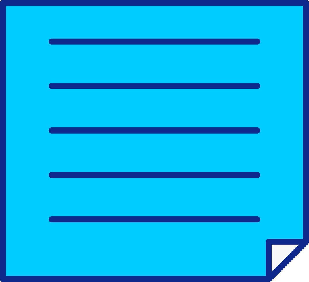 Post It Blue Filled Icon vector