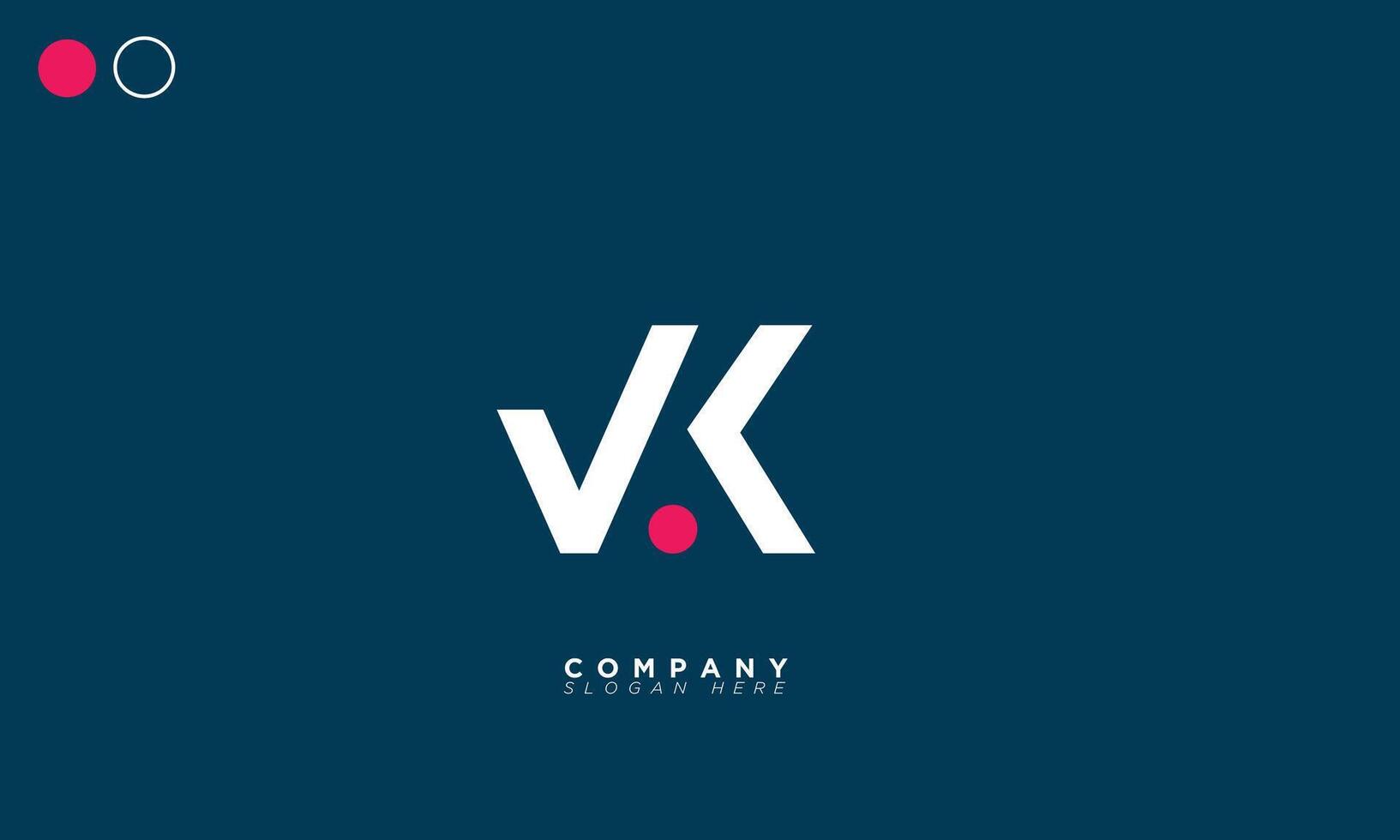 VK Alphabet letters Initials Monogram logo KV, V and K vector