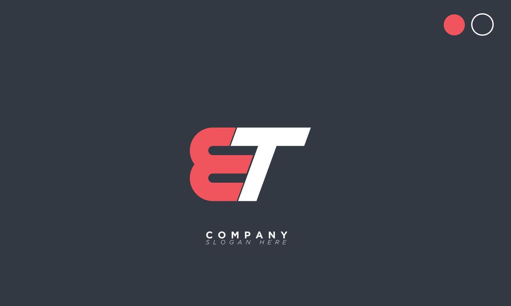 ET Alphabet letters Initials Monogram logo TE, E and T vector