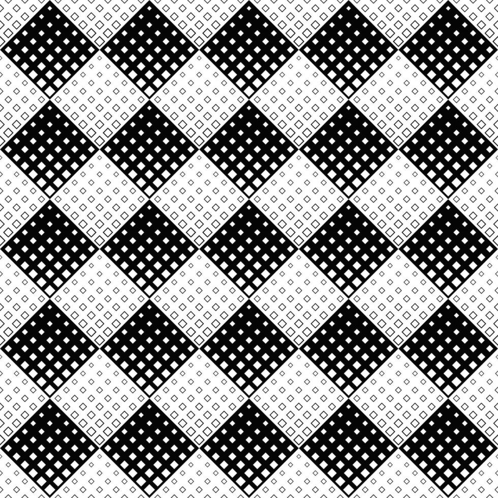 Seamless geometrical diagonal square pattern background - repeating black and white vector graphic design