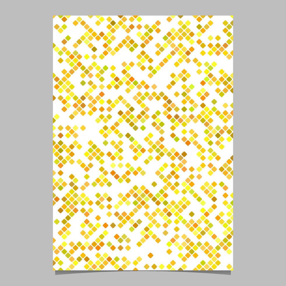 Yellow abstract square pattern flyer template - vector mosaic cover background