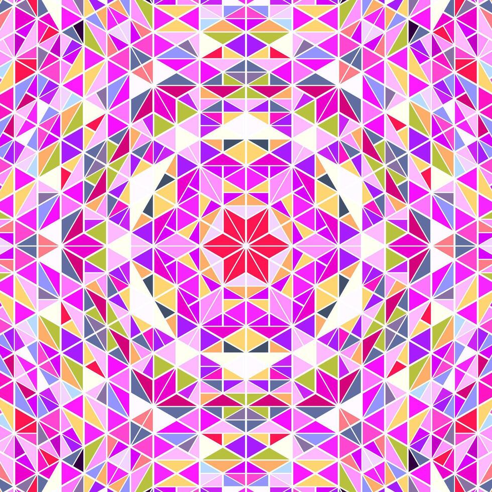 Geometrical tile mosaic pattern background - psychedelic hypnotic abstract circular vector graphic design with triangle tiles