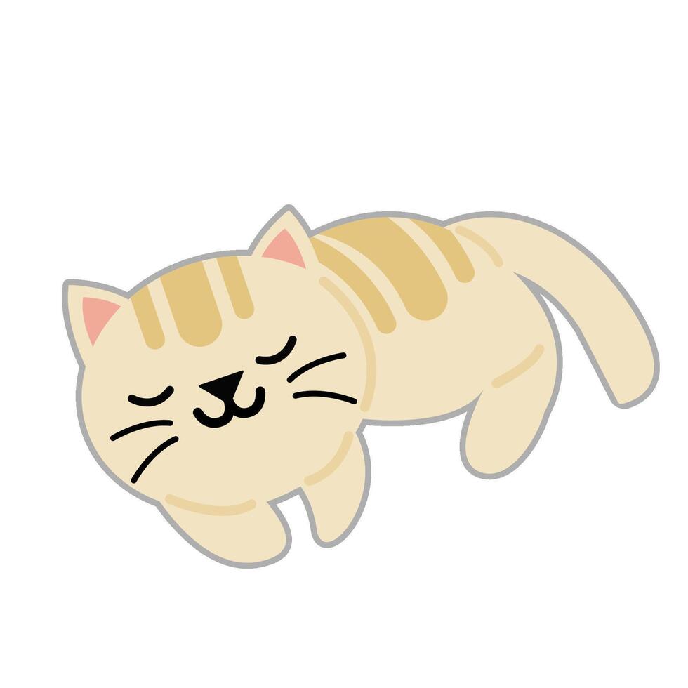 a cartoon cat cute kawaii on a white background vector