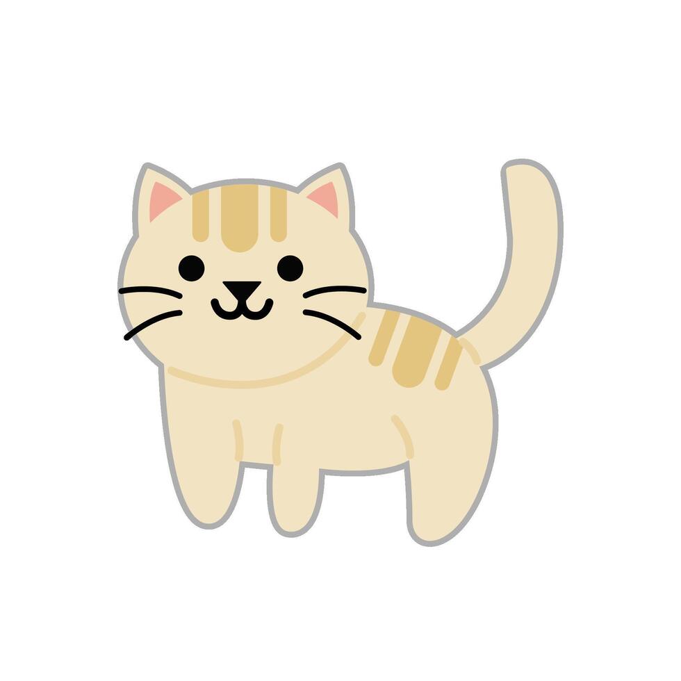 a cartoon cat cute kawaii on a white background vector