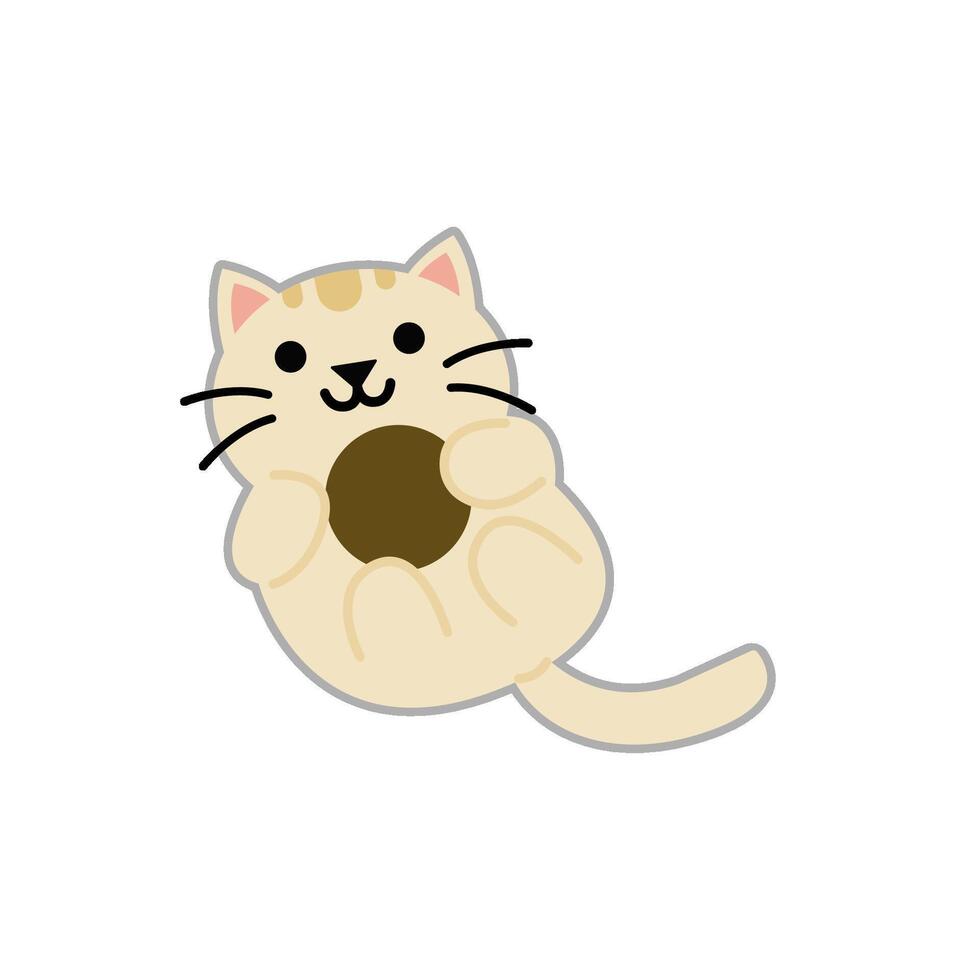 a cartoon cat cute kawaii on a white background vector