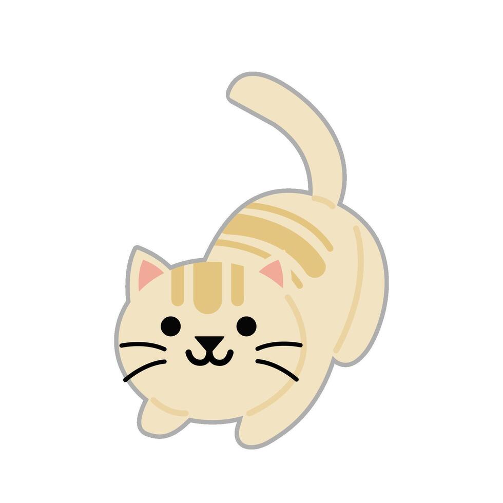 a cartoon cat cute kawaii on a white background vector