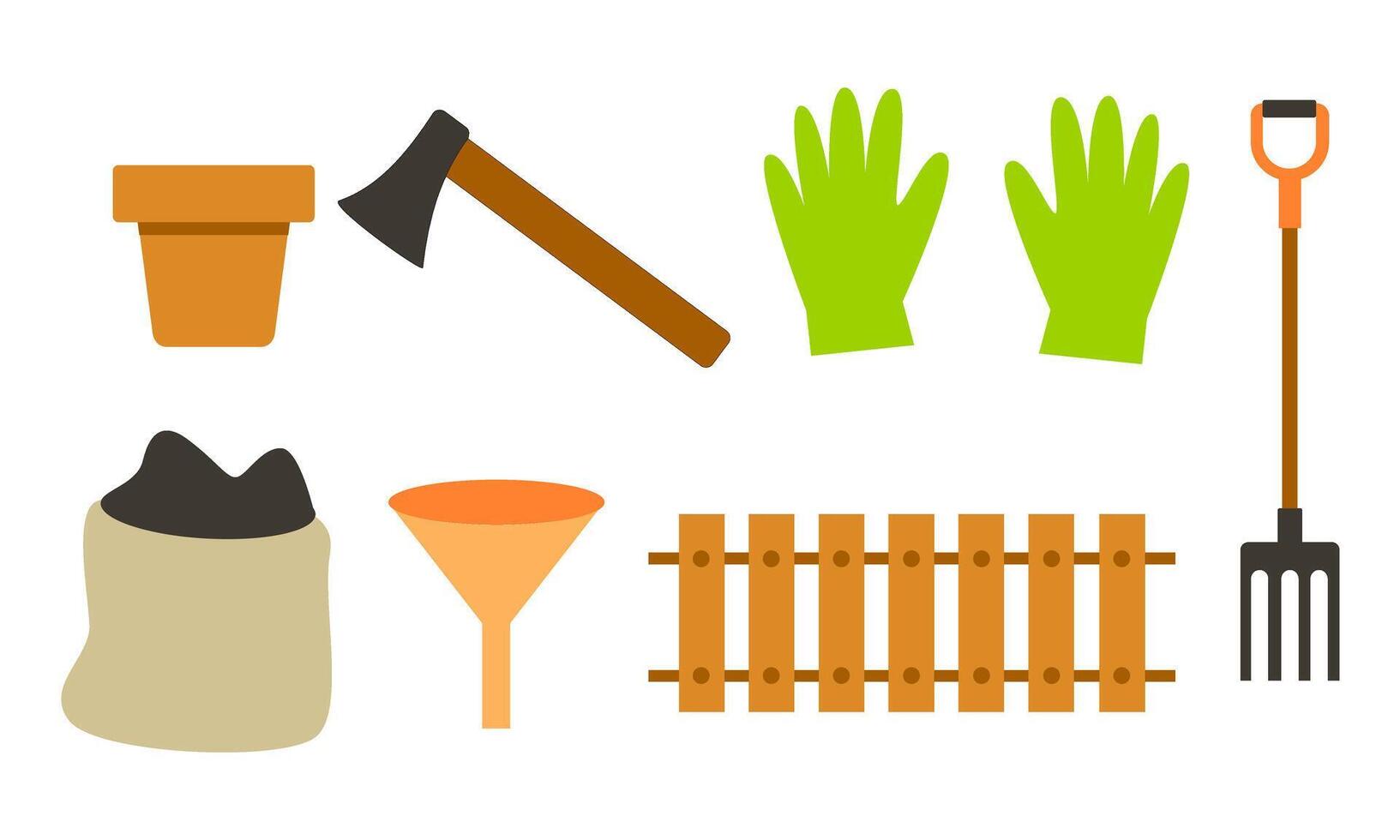 Garden tool vector gardening equipment log