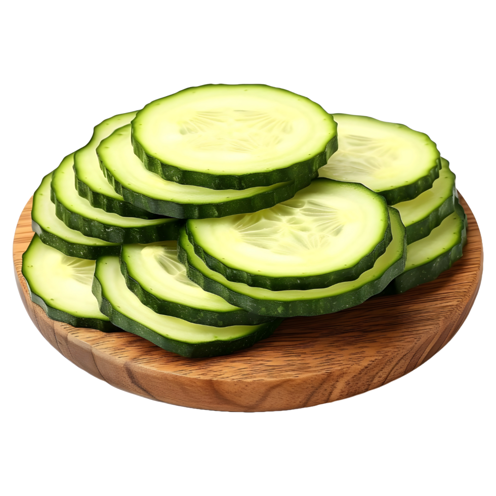 AI generated Cucumber Slices With Leaves on Transparent background - Ai Generated png