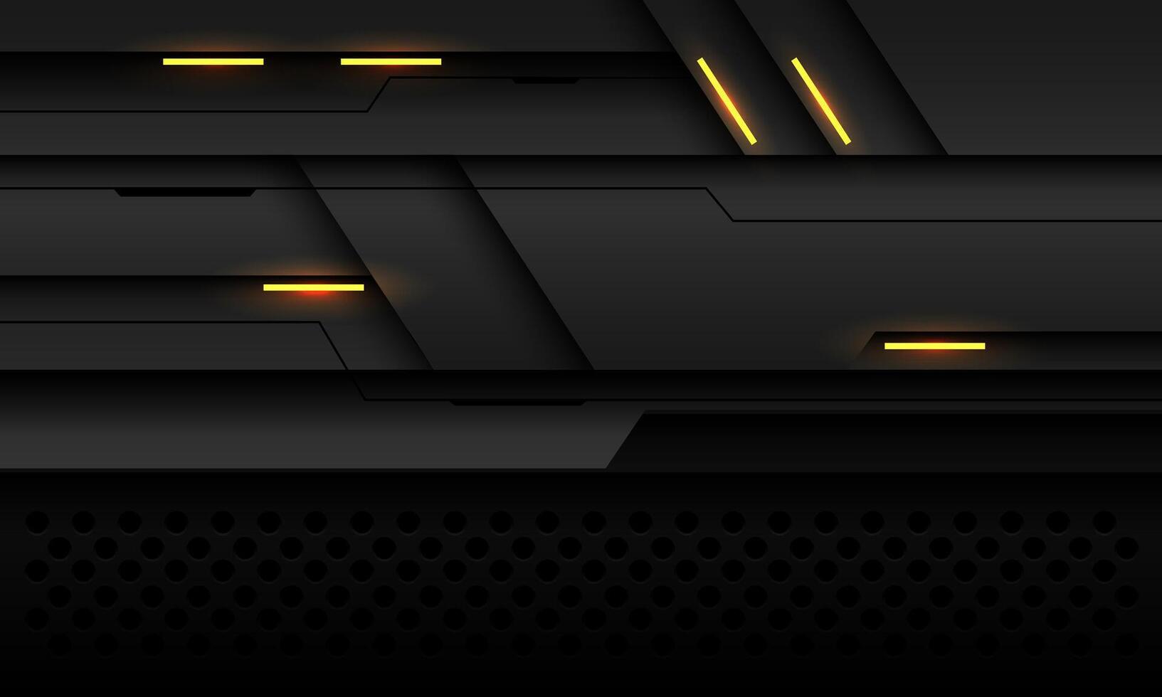 resumen metálico amarillo ligero gris ciber negro línea diseño moderno futurista tecnología antecedentes vector