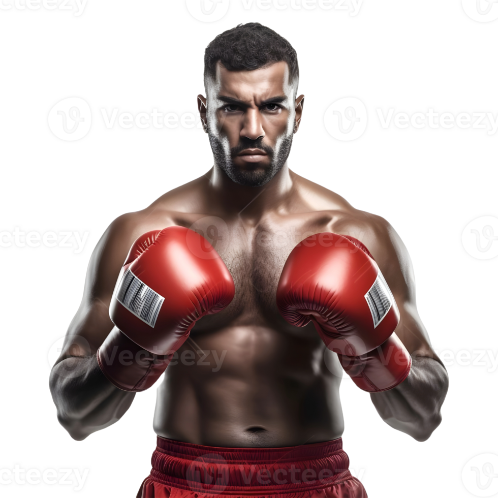 AI generated Boxer Wearing Gloves on Transparent background - Ai Generated png