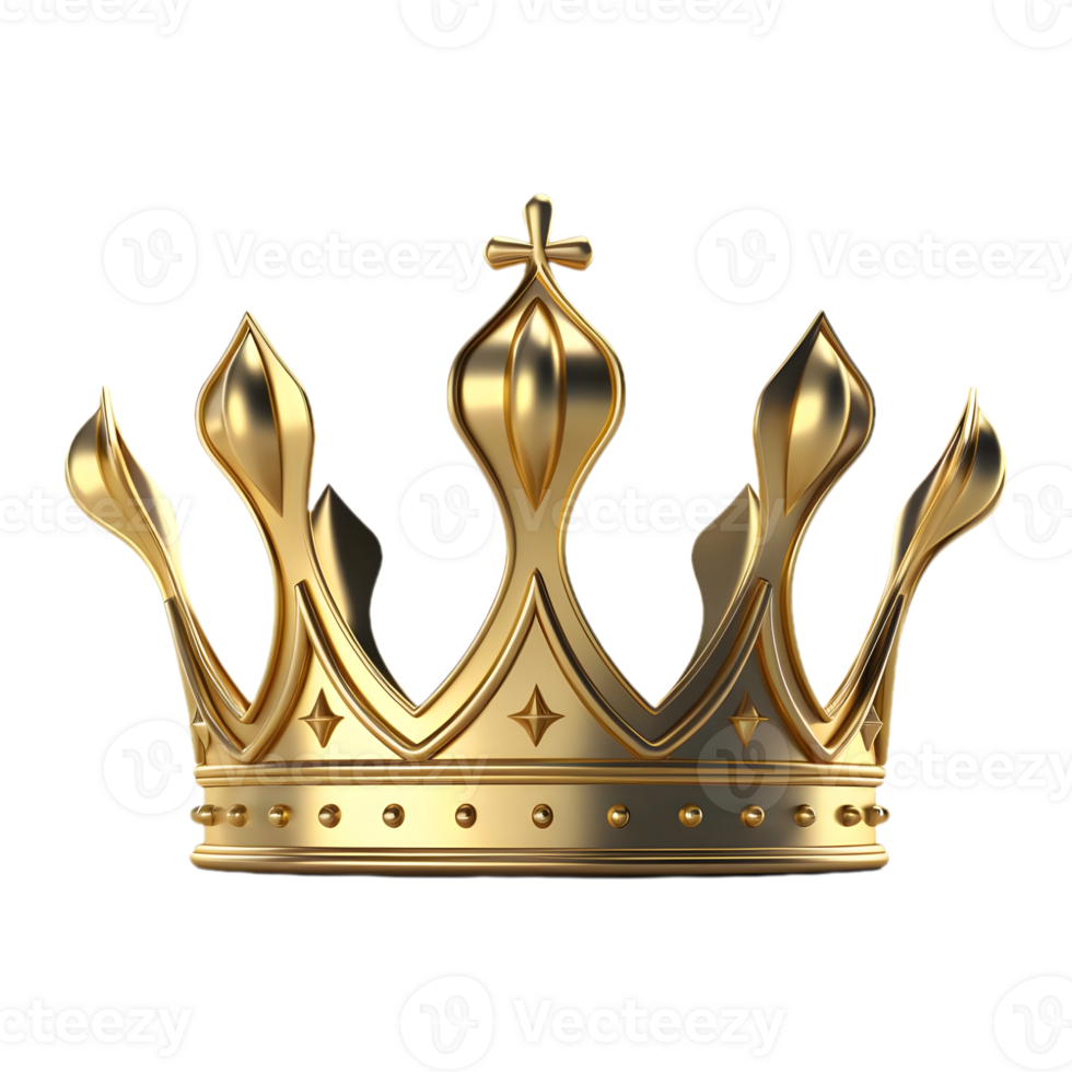 AI generated 3D Rendering of a King Crown on Transparent Background - Ai Generated png
