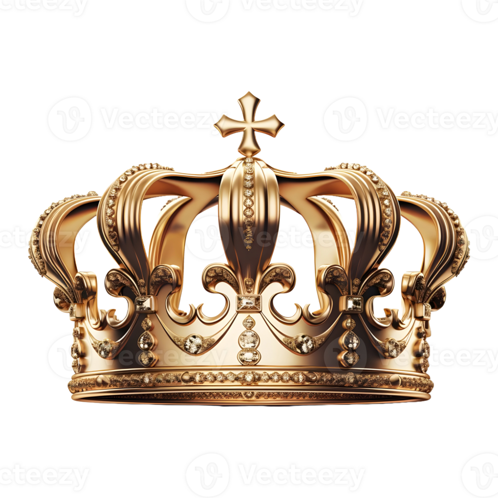AI generated 3D Rendering of a King Crown on Transparent Background - Ai Generated png