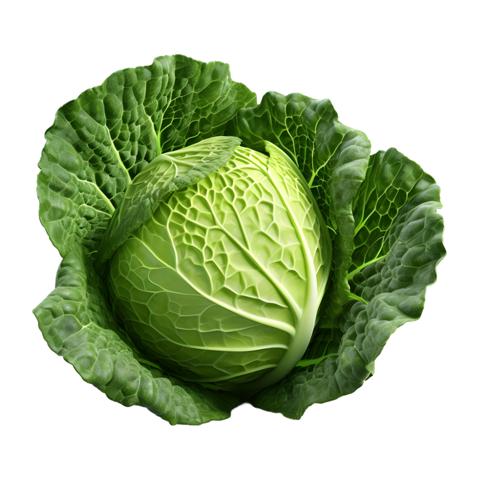 AI generated 3D Rendering of a Green Cabbage on Transparent Background - Ai Generated png