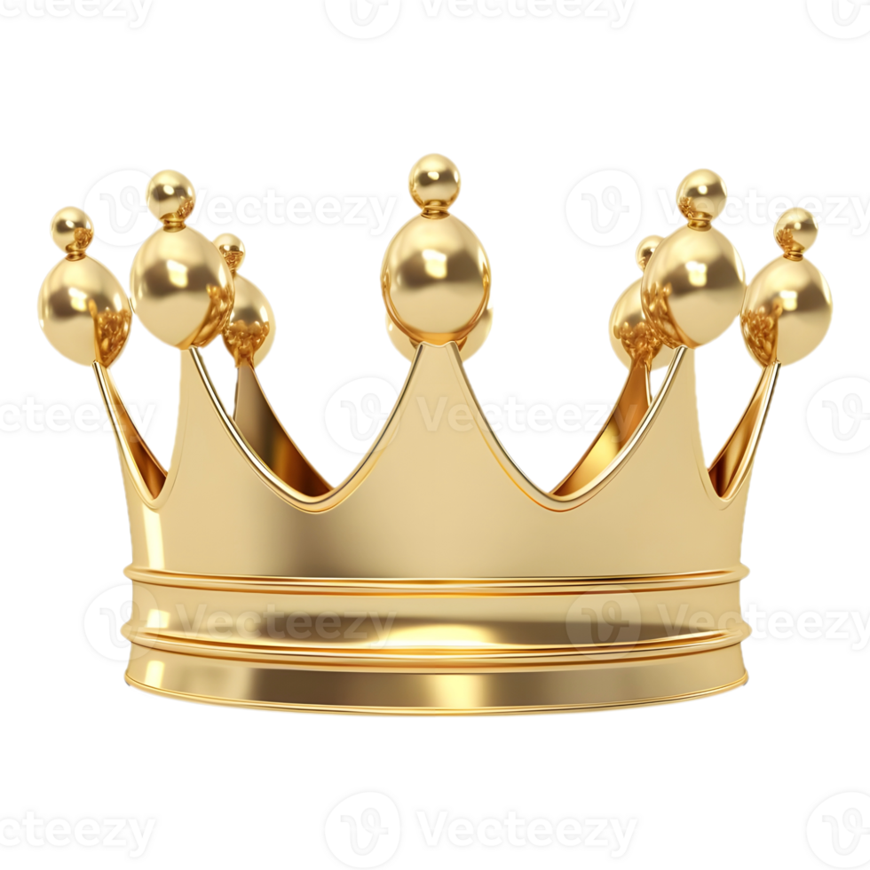 AI generated 3D Rendering of a King Crown on Transparent Background - Ai Generated png