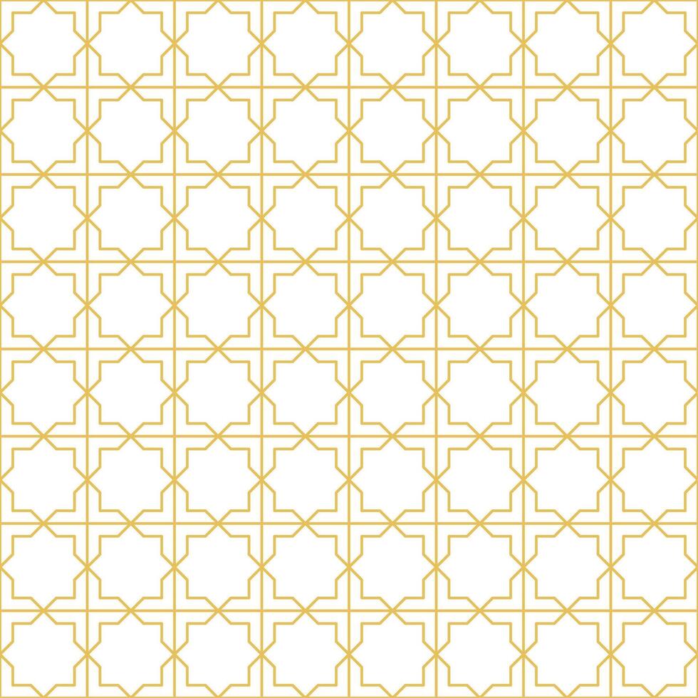 Arabic geometric mosaic printable seamless pattern with abstract Moroccan print in blue and orange colors. Ramadan Kareem Traditional Islamic art Illustration background vector