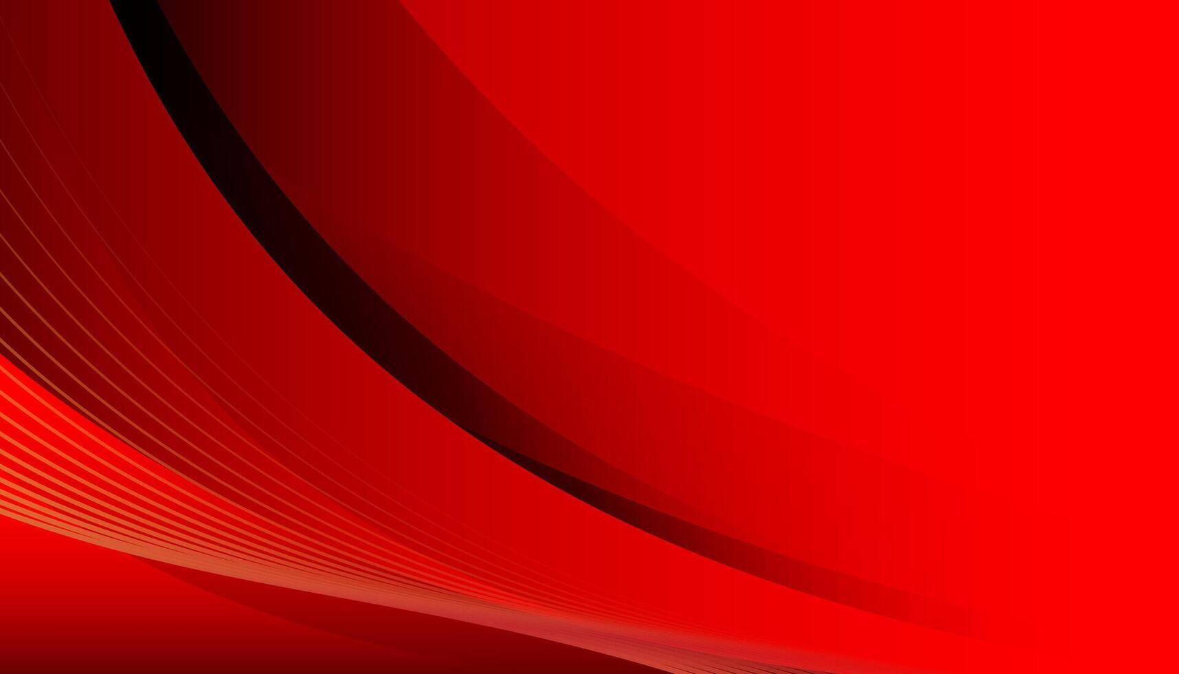 red abstract waves background vector