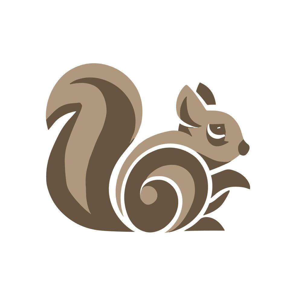 stylish and minimalistic vector logo of a squirrel