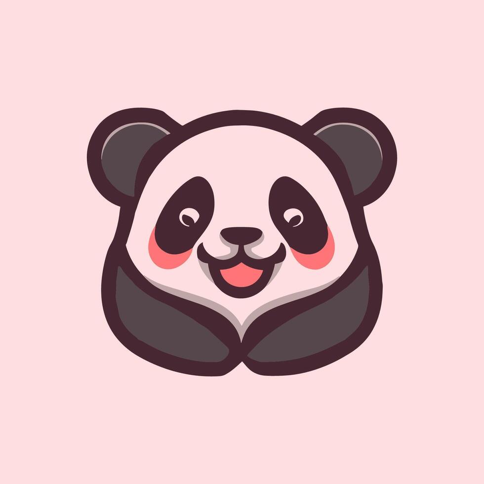 vector logo with a cute and stylized panda