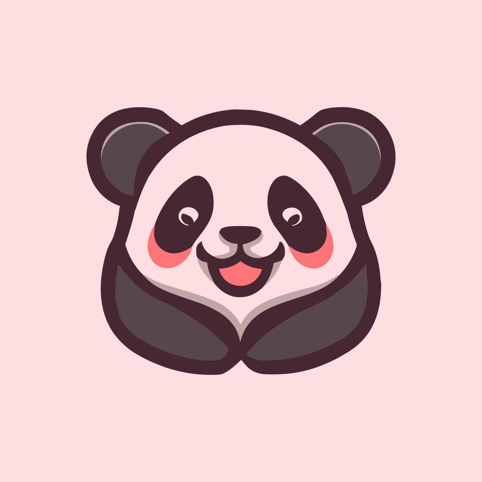 vector logo with a cute and stylized panda