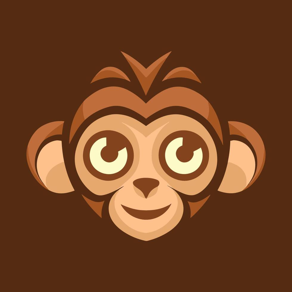vector logo of an adorable monkey with a modern and minimalistic design