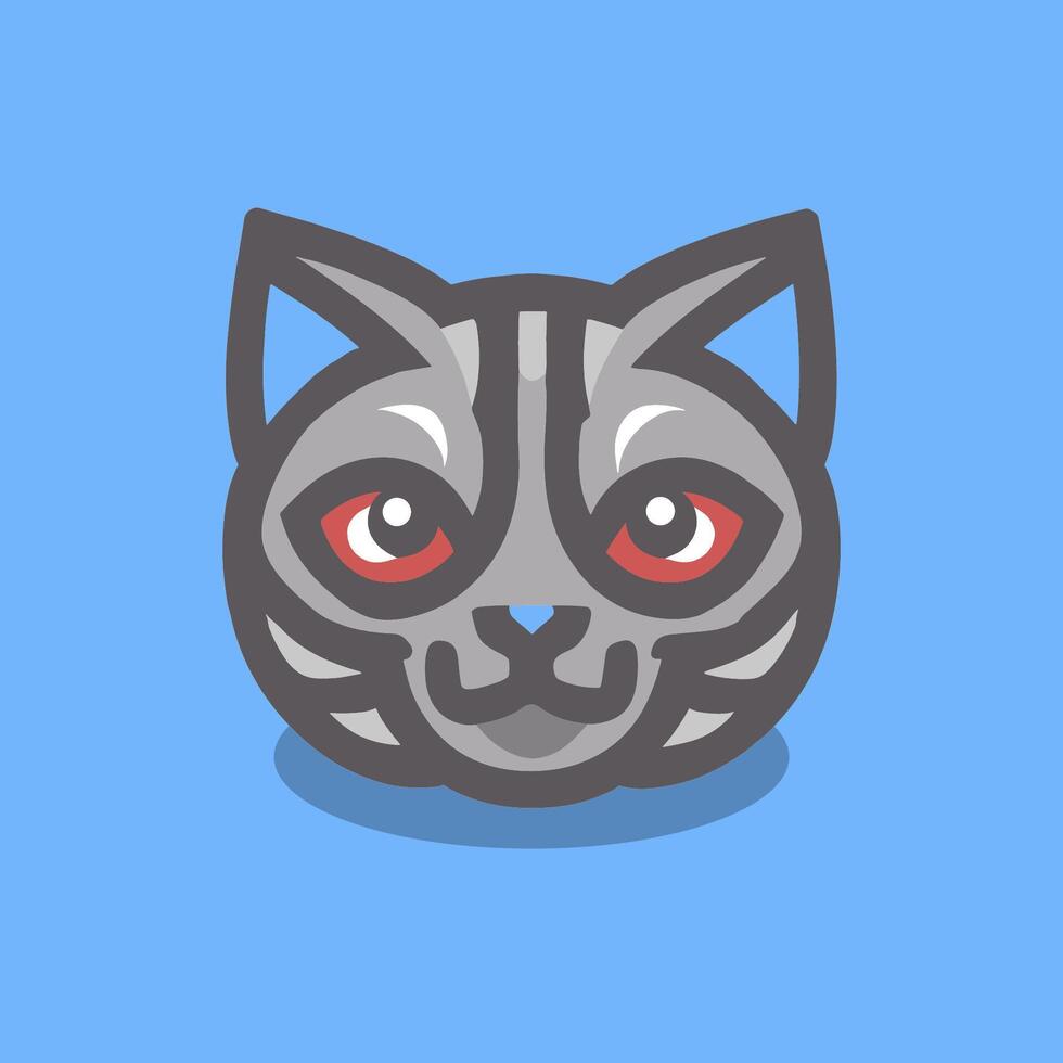 minimalista y adorable vector logo con un estilizado gato