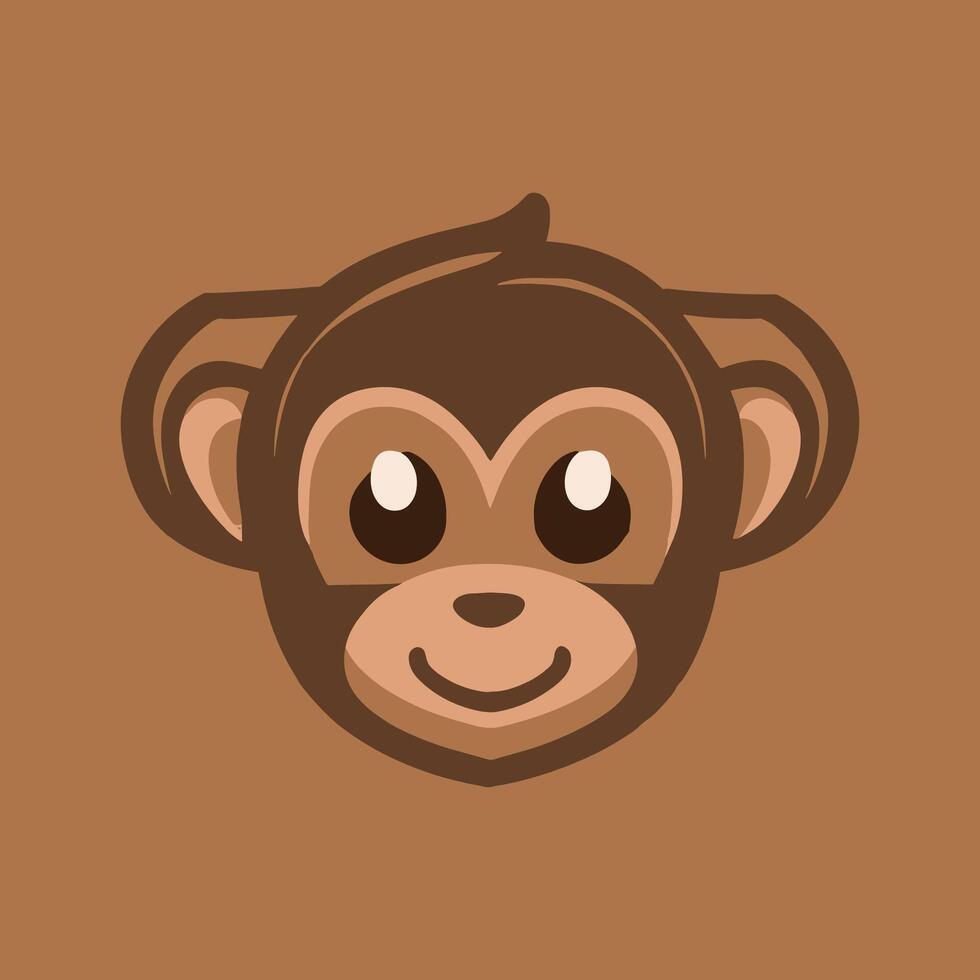 vector logo of an adorable monkey with a modern and minimalistic design