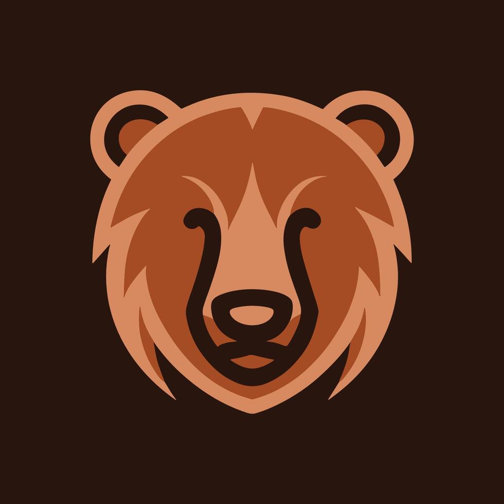 adorable vector logo of a bear with a modern and minimalist approach