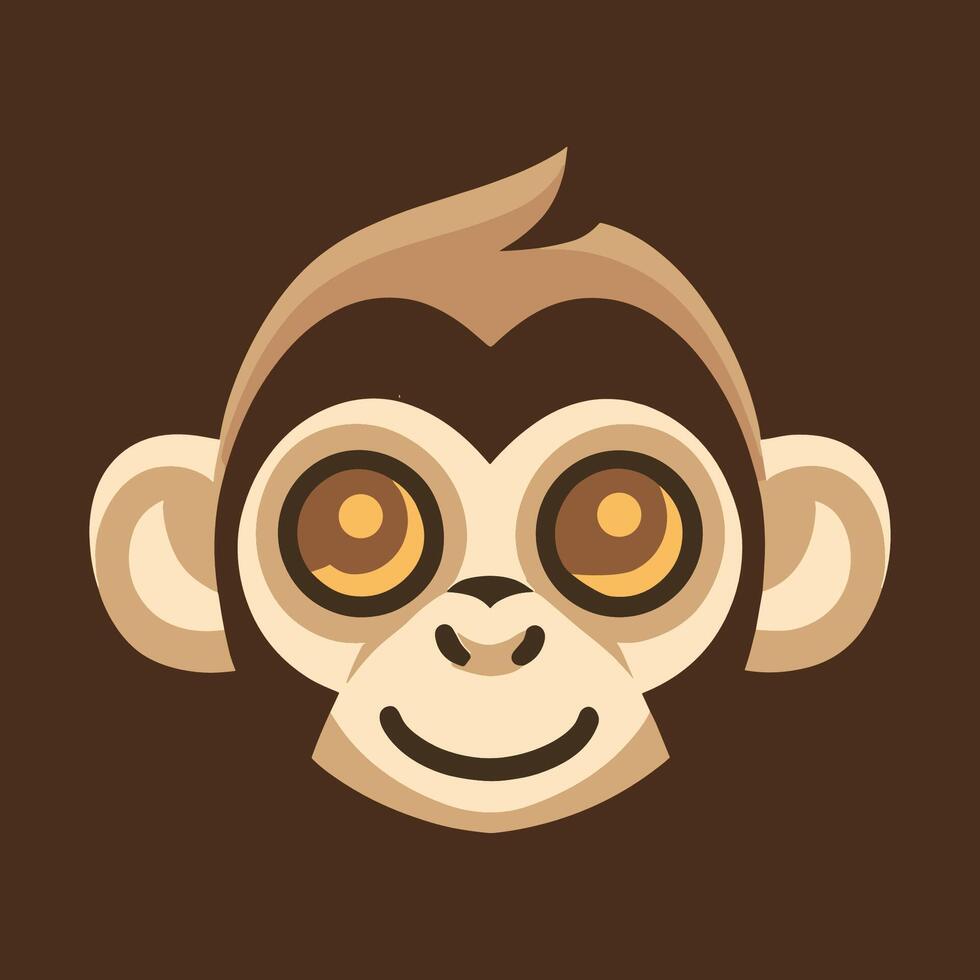 vector logo of an adorable monkey with a modern and minimalistic design