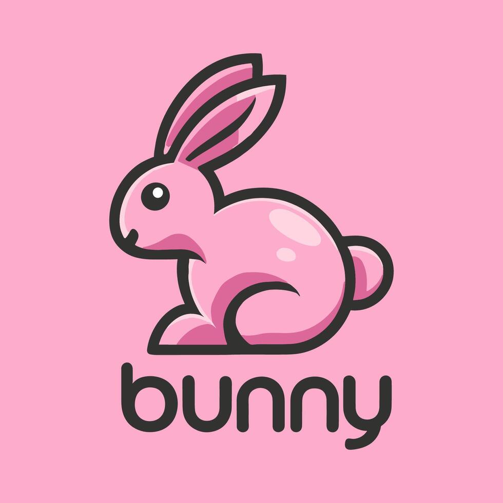 modern and clean vector logo of a bunny