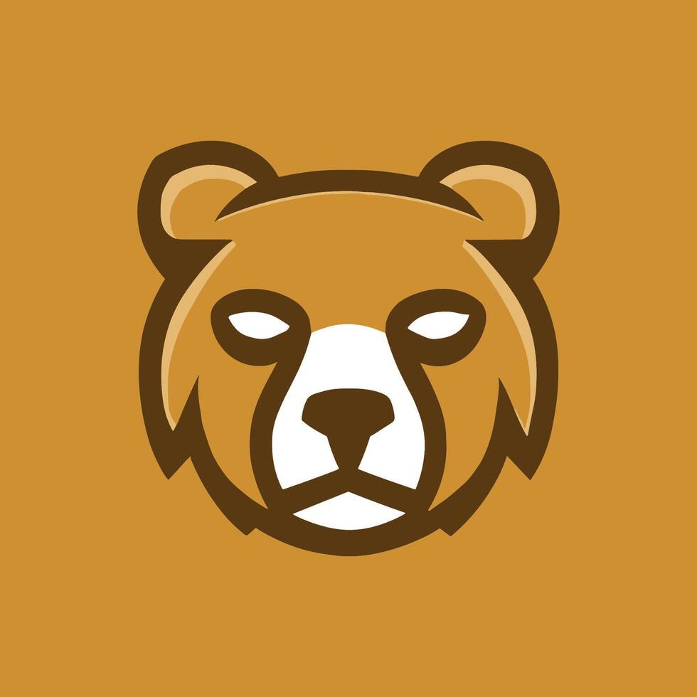 adorable vector logo of a bear with a modern and minimalist approach