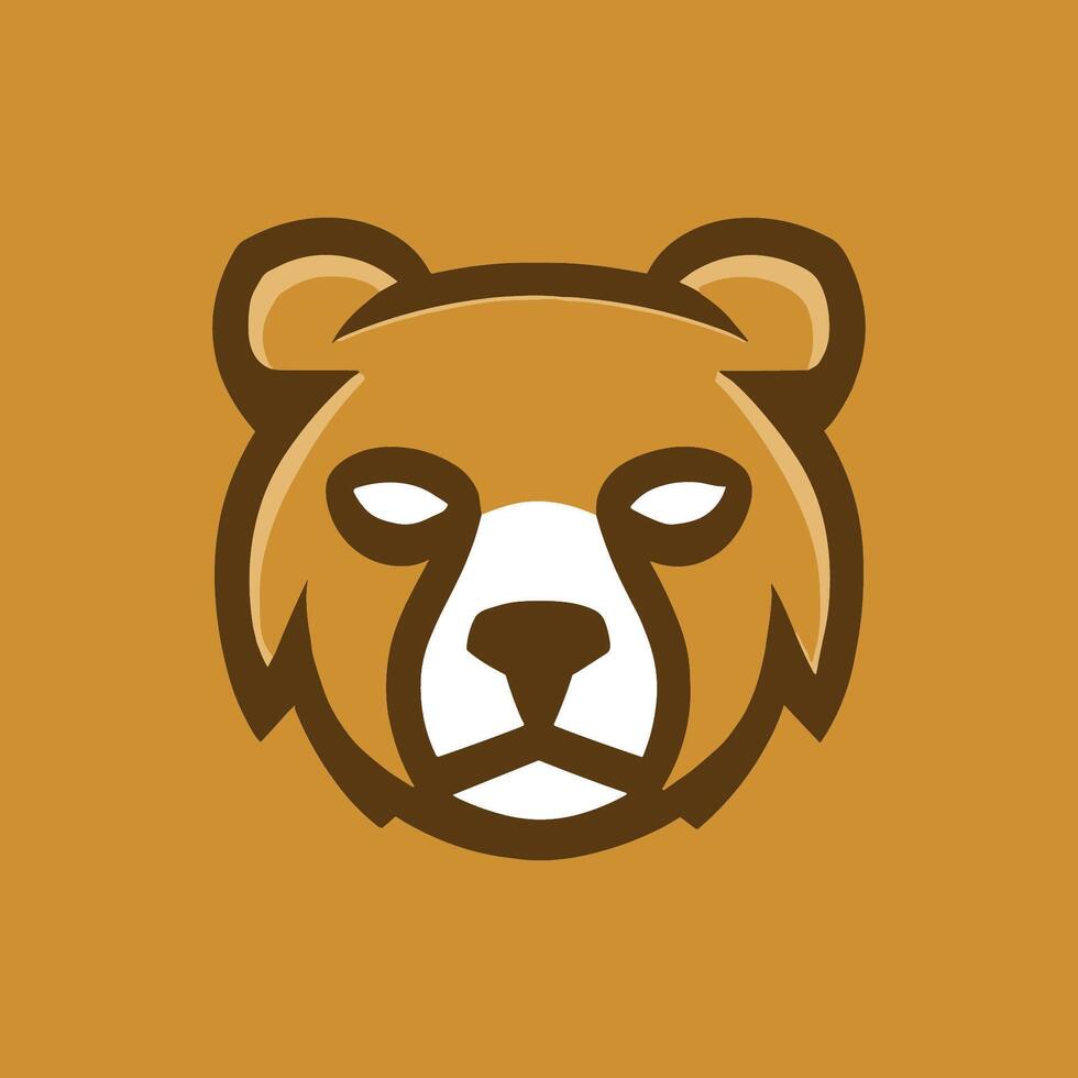 adorable vector logo de un oso con un moderno y minimalista Acercarse