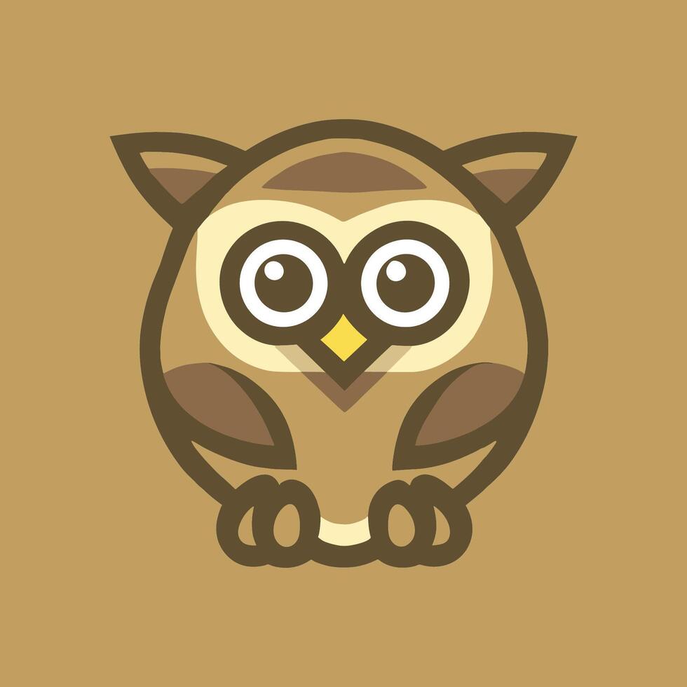 minimalist and cute vector logo of an owl