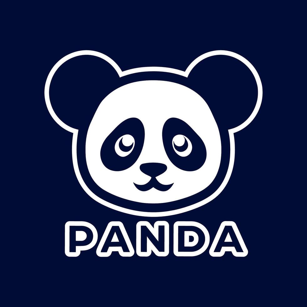 vector logo con un linda y estilizado panda
