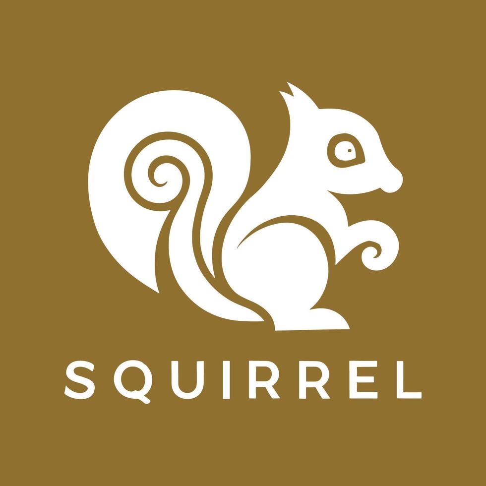 stylish and minimalistic vector logo of a squirrel