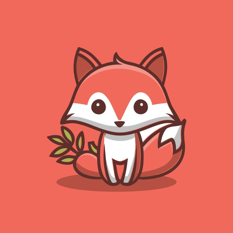Minimalist and Modern a playful Fox Logo vector