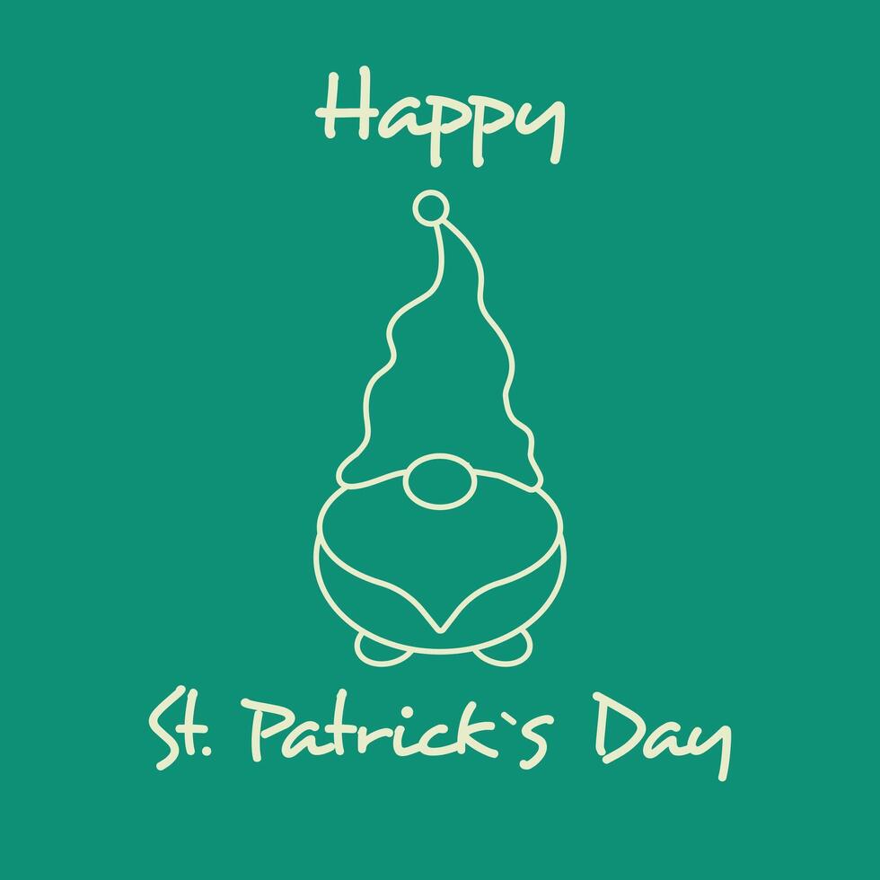 Draw vector illustration card with gnomes with Happy St Patrick s Day