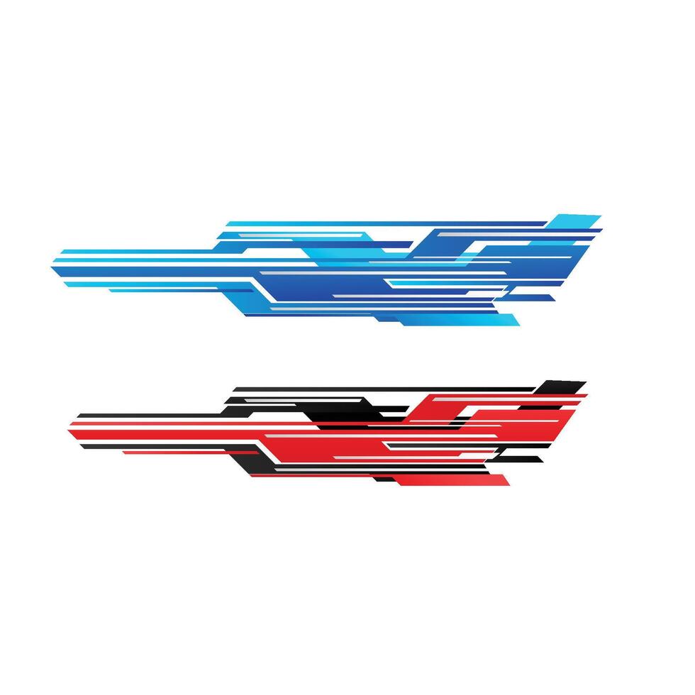 Sports stripes, car stickers black color. Racing decals for tuning. vector