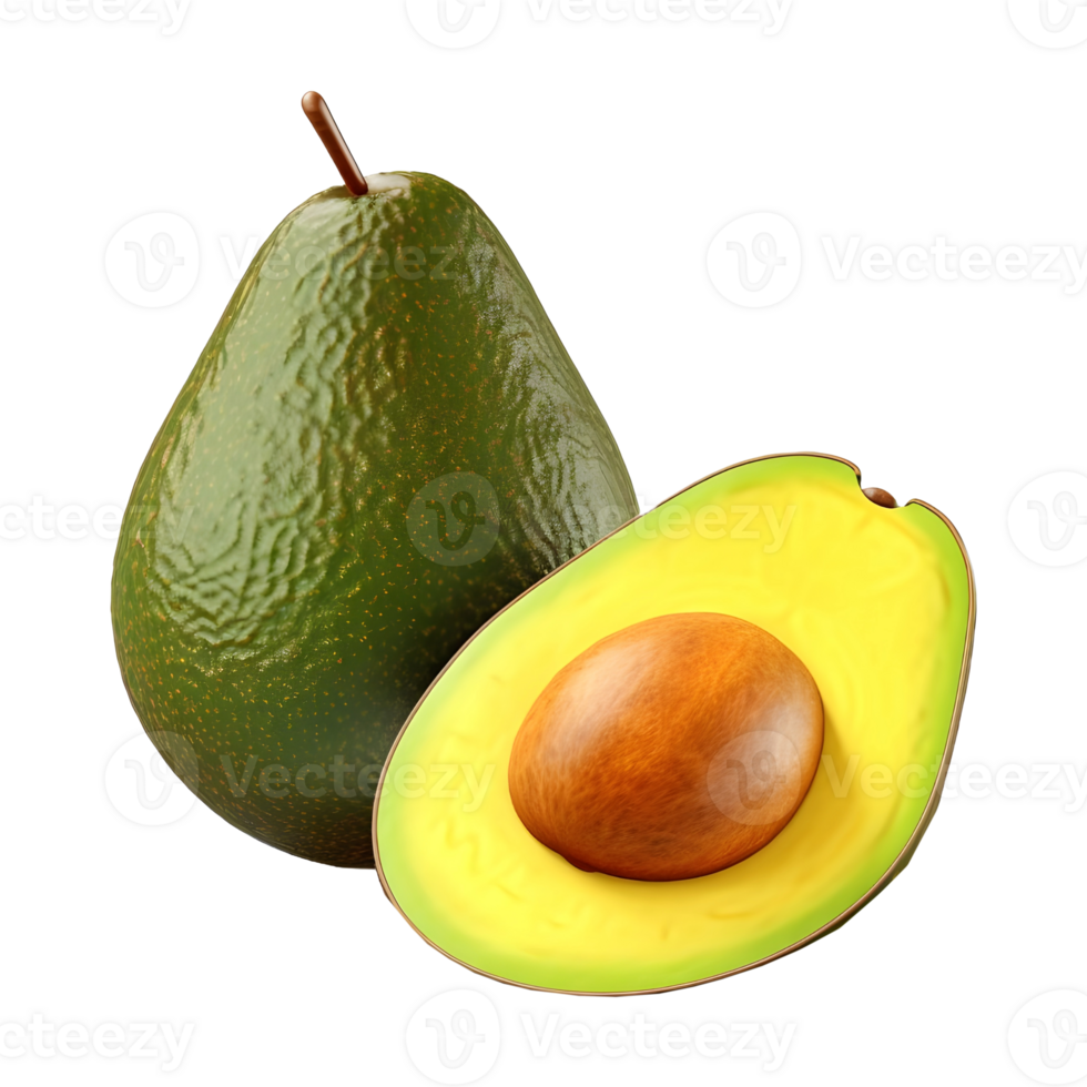 ai generato avocado frutta su trasparente sfondo - ai generato png