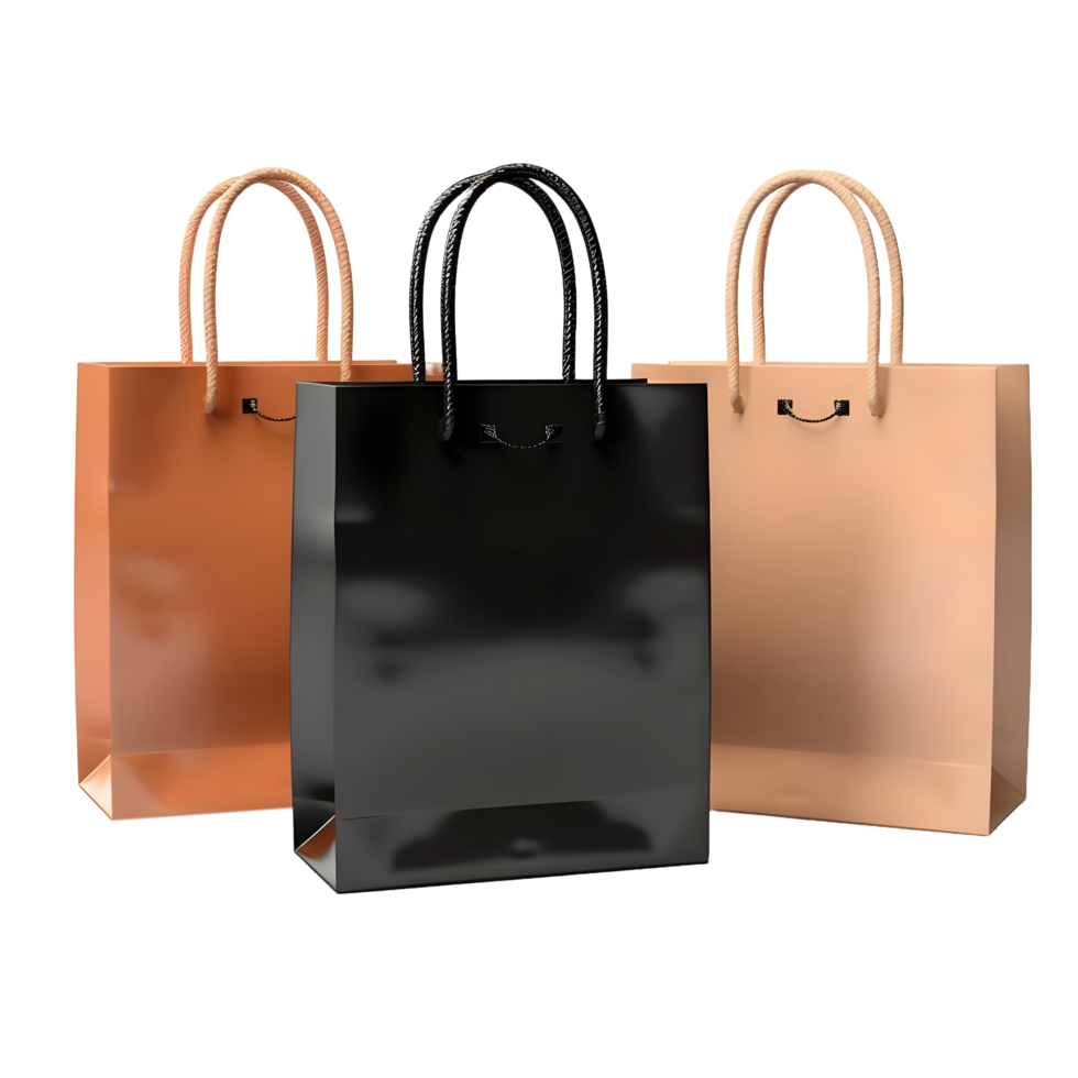 AI generated 3D Rendering of a Shopping Bag on Transparent Background - Ai Generated png