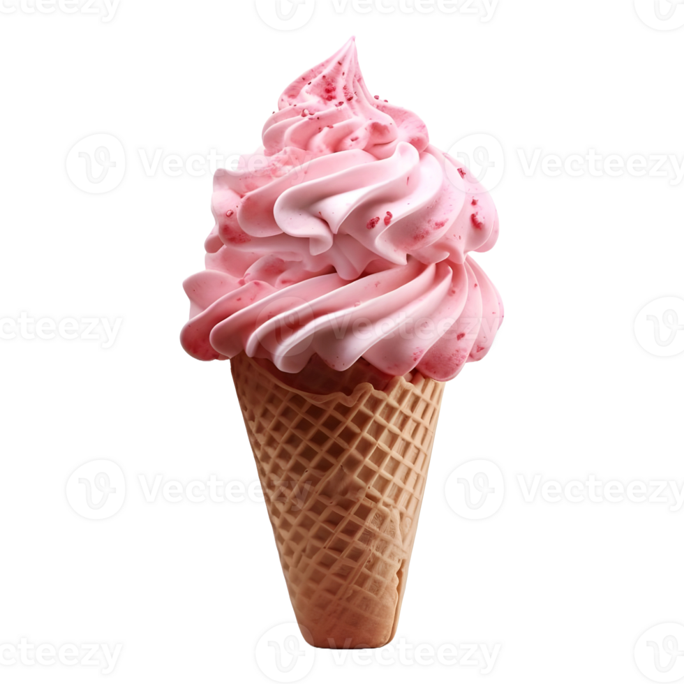 AI generated 3D Rendering of a Ice Cream Cone on Transparent Background - Ai Generated png