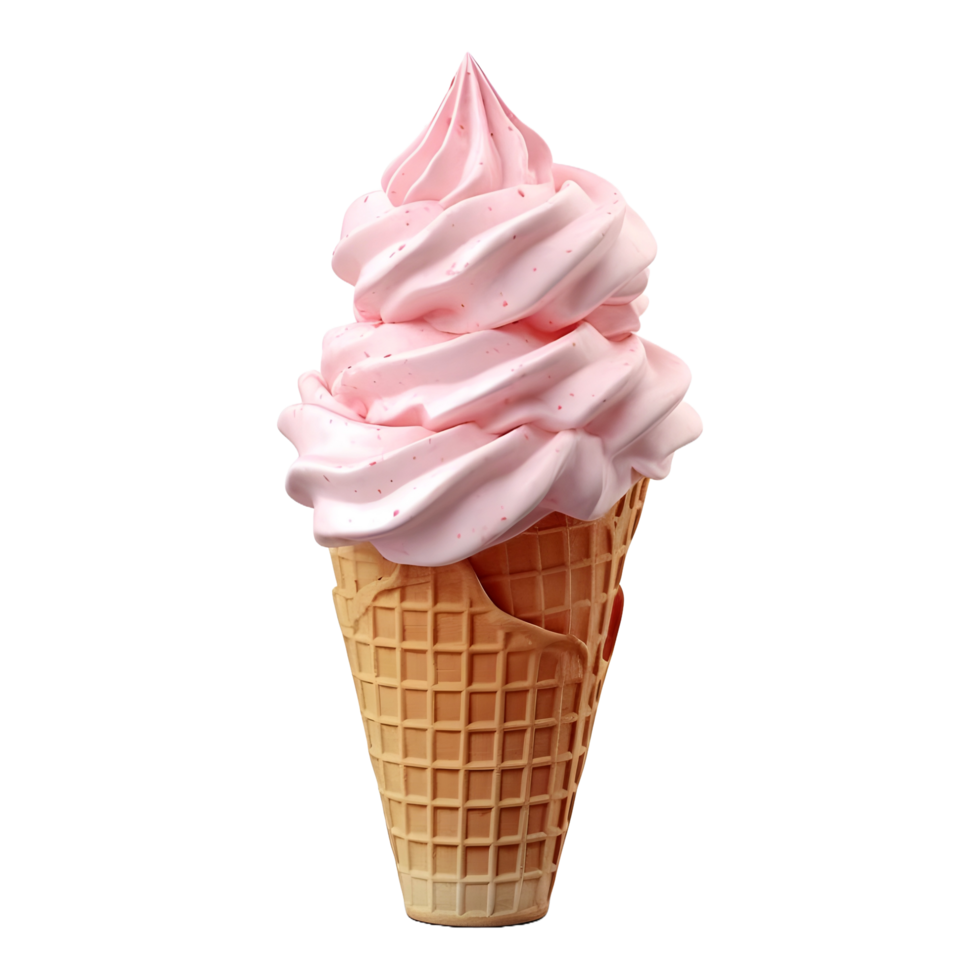 AI generated 3D Rendering of a Ice Cream Cone on Transparent Background - Ai Generated png