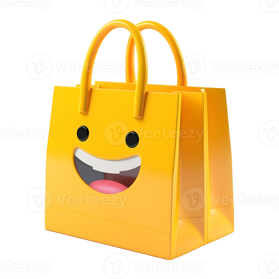 AI generated 3D Rendering of a Shopping Bag on Transparent Background - Ai Generated png